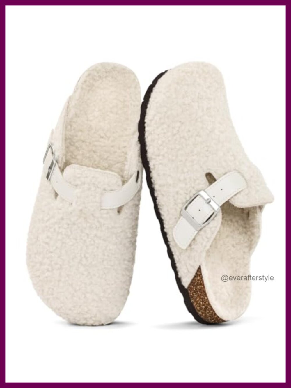 Fur Lined Genuine Suede Clogs Fuzzy Cork Footbed Slip-On Mules